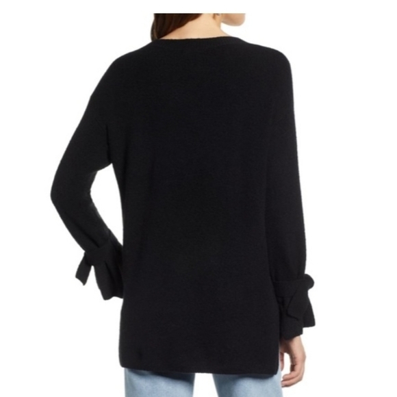 Halogen Tie Bell Sleeve Women Wool Blend Sweater Black Size Small P | Nordstrom. - Picture 2 of 12